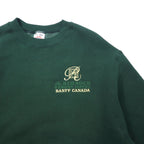 FRUIT OF THE LOOM USA made 90s one point embroidered sweatshirt M green cotton brushed lining BANFF CANADA