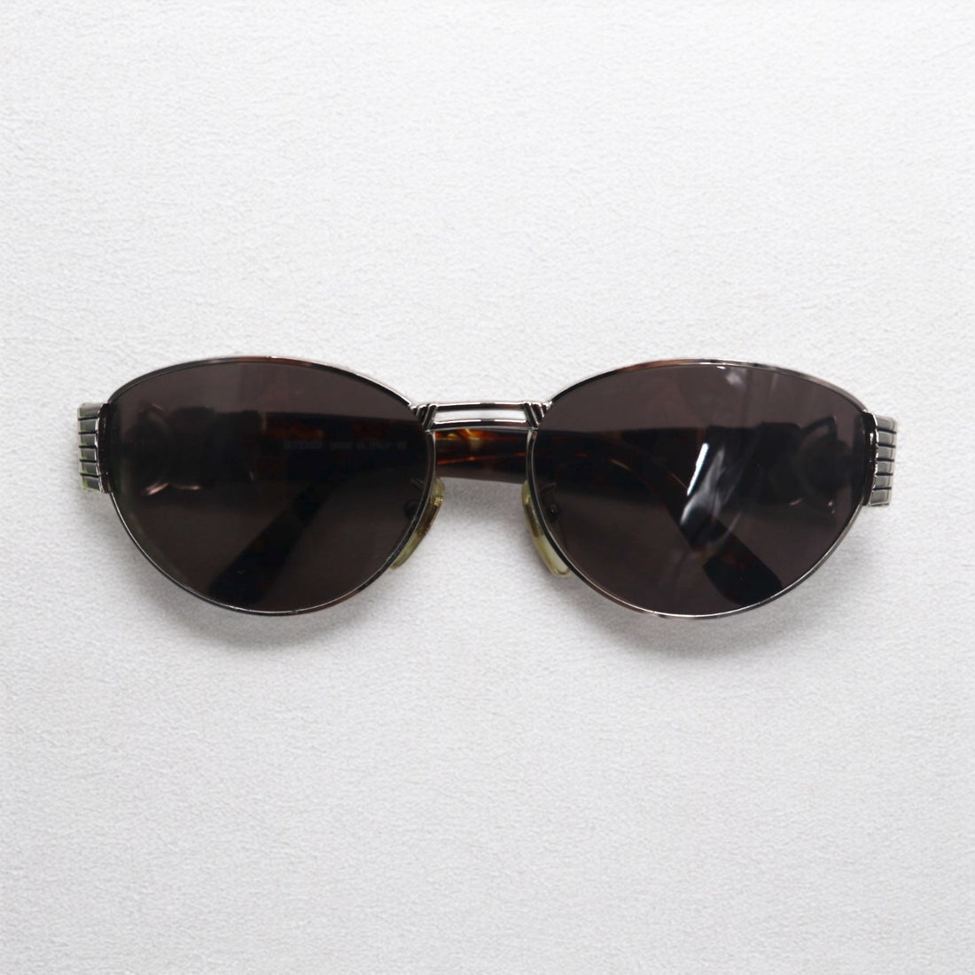 FENDI Vintage Boston Sunglasses Metal Frame Tortoiseshell SL7033 Made in Italy