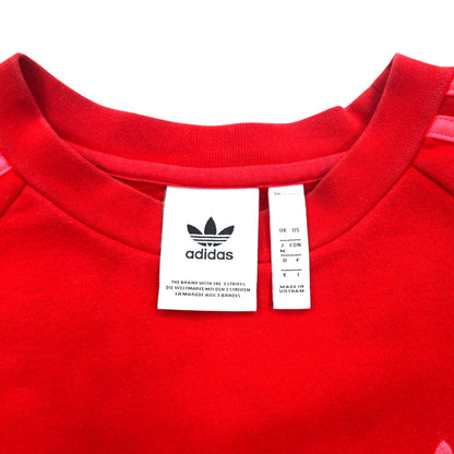 adidas originals 3ストライプ クルー スウェット M レッド 裏起毛 トレフォイルロゴ EJ9693