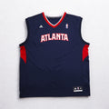 adidas ゲームシャツ バスケット ユニフォーム タンクトップ 2XL ビッグサイズ ネイビー NBA Atlanta Hawks