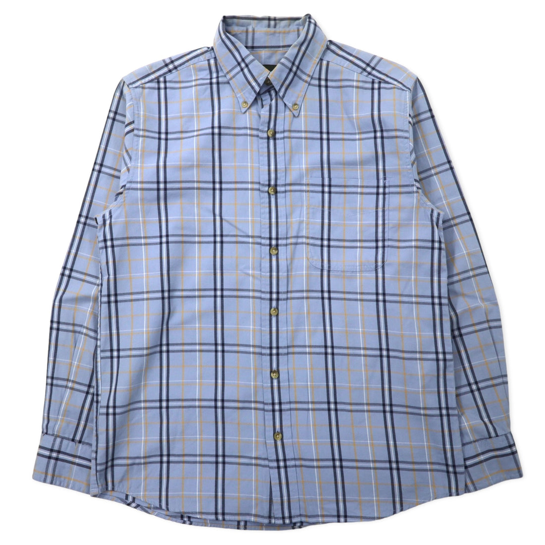 日本然リトテ-古着オンライン-Eddie Bauer ボタンダウンシャツ L ブルー チェック コットン-Eddie Bauer button-down Shirts L Blue Checked Cotton