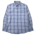 日本然リトテ-古着オンライン-Eddie Bauer ボタンダウンシャツ L ブルー チェック コットン-Eddie Bauer button-down Shirts L Blue Checked Cotton