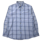 日本然リトテ-古着オンライン-Eddie Bauer ボタンダウンシャツ L ブルー チェック コットン-Eddie Bauer button-down Shirts L Blue Checked Cotton
