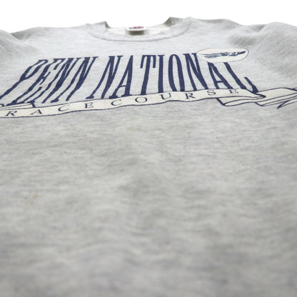 90s USA Vintage Sweatshirt College House カレッジ プリント スウェット トレーナー XL グレー 90年代 USA製