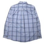 Eddie Bauer ボタンダウンシャツ L ブルー チェック コットン