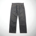 Levi's 502 Denim Jeans, Size M, Gray Cotton with Leather Patches, 00502-0368