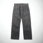 Levi's 502 Denim Jeans, Size M, Gray Cotton with Leather Patches, 00502-0368