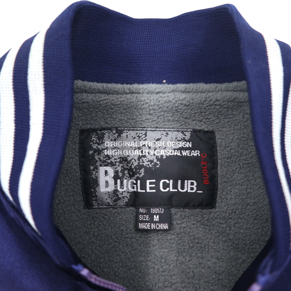 Japan Vintage 90s Souvenir Jacket BUGLE CLUB Sukajan M Navy Dragon Embroidery