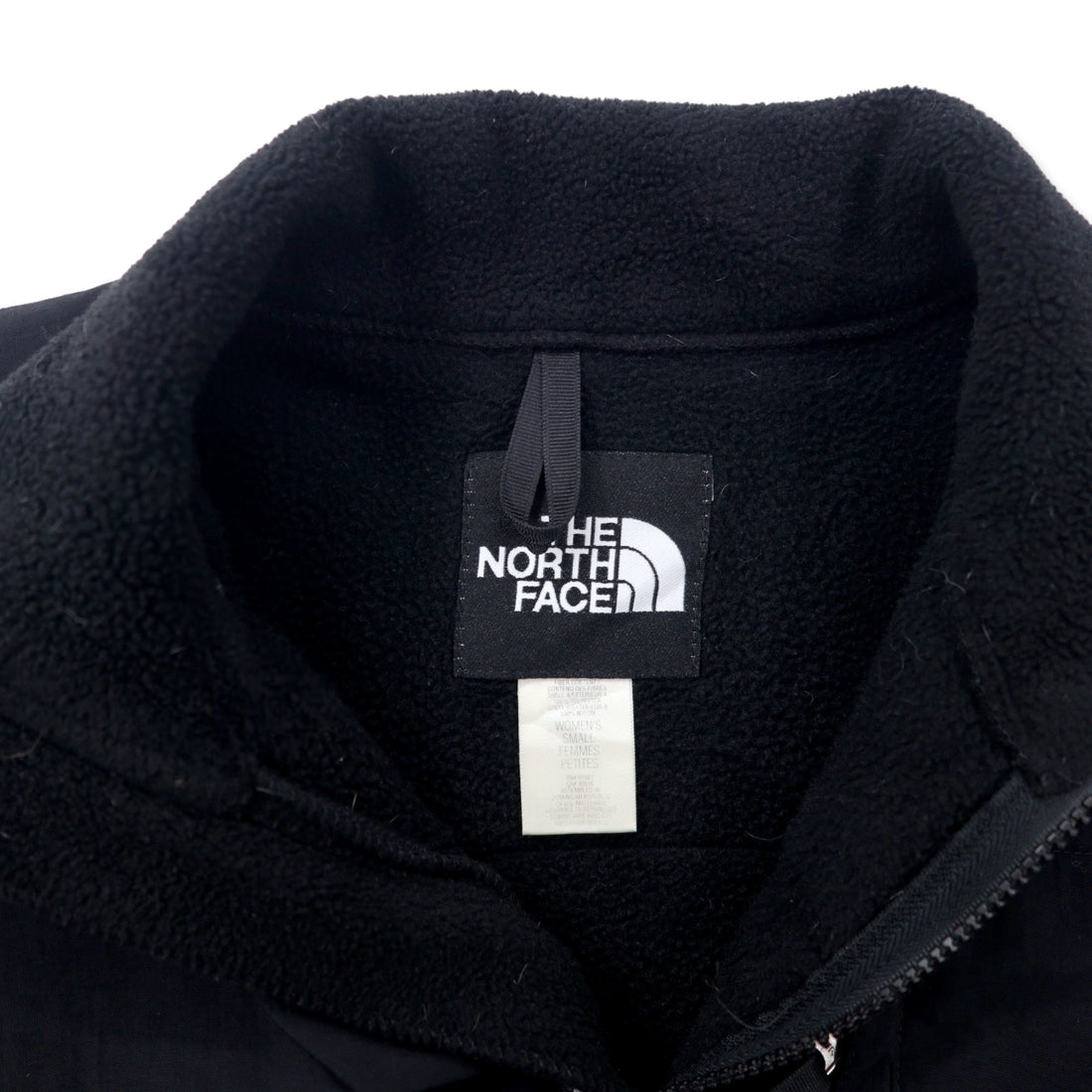 THE NORTH FACE Denali Jacket POLARTEC Fleece S Black Polyester Logo Embroidery