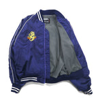Japan Vintage 90s Souvenir Jacket BUGLE CLUB Sukajan M Navy Dragon Embroidery