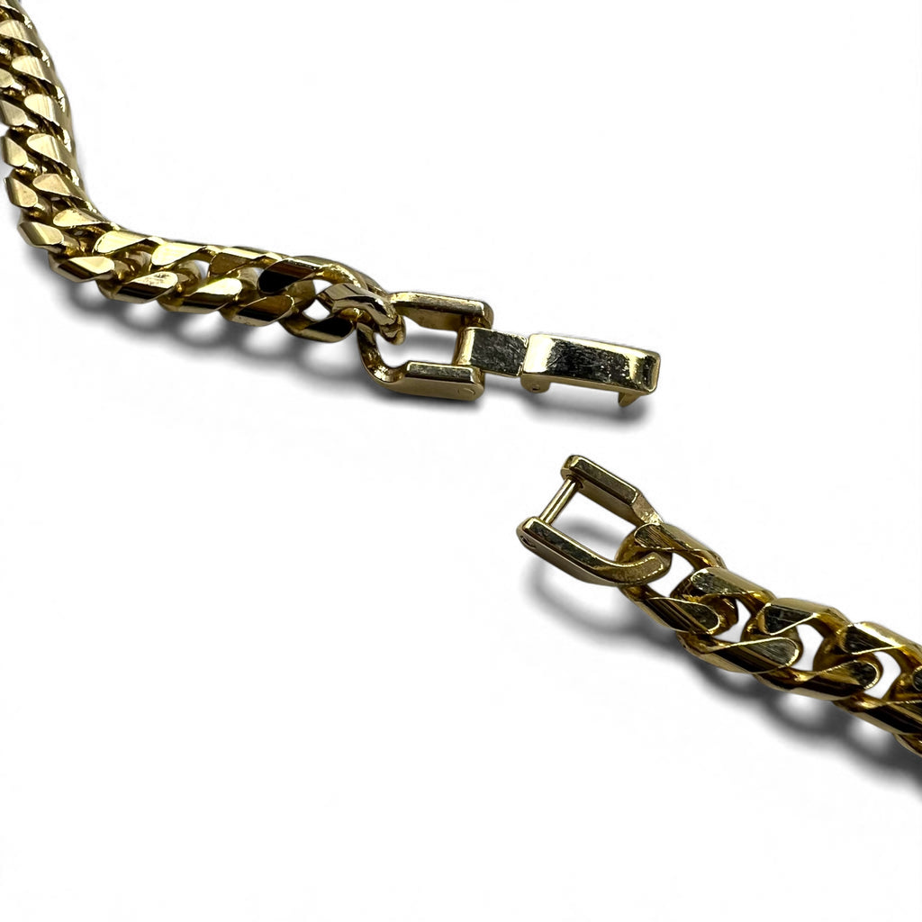 Vintage Heavy Gold Necklace, Vintage Curb Chain, 2-Way Necklace/Bracelet, Gold
