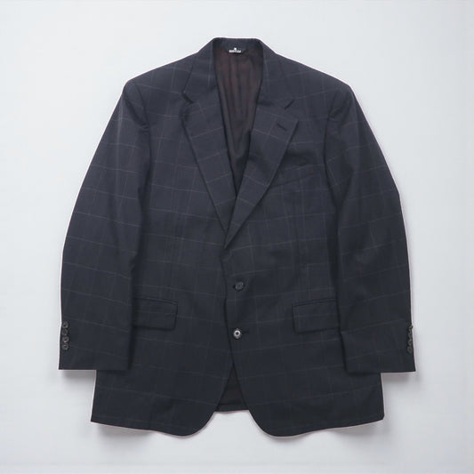 Ralph Lauren 80年代 USA製 UNION MADE 2B テーラードジャケット ブレザー XL チェック POLO UNIVERSITY CLUB 羊毛 Rich's Executive Shop ACTWUタグ