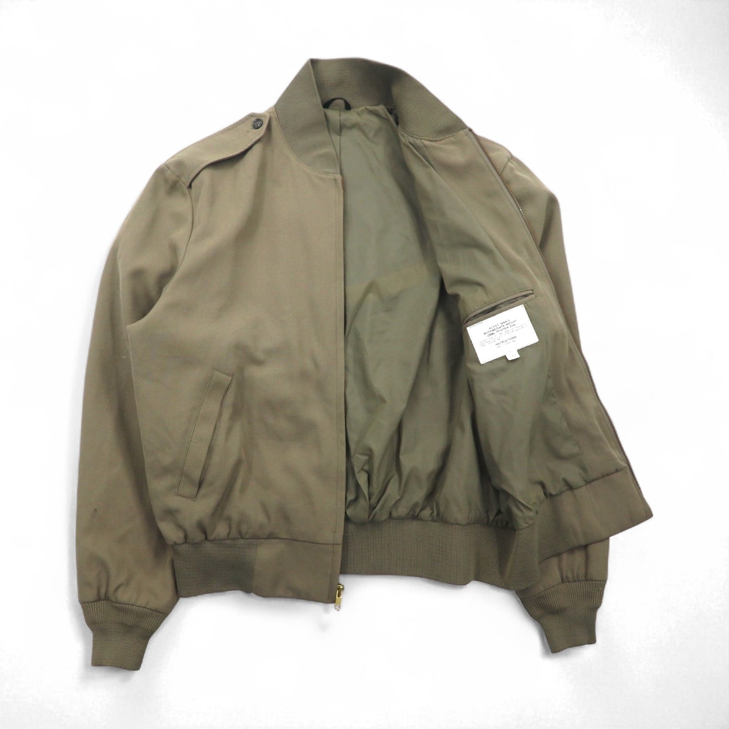 USMC 1980s U.S. Navy PEWTER 2246 Tanker Jacket, Flight Jacket, XL, Khaki, Wool, Military, THE MARINE SHOP