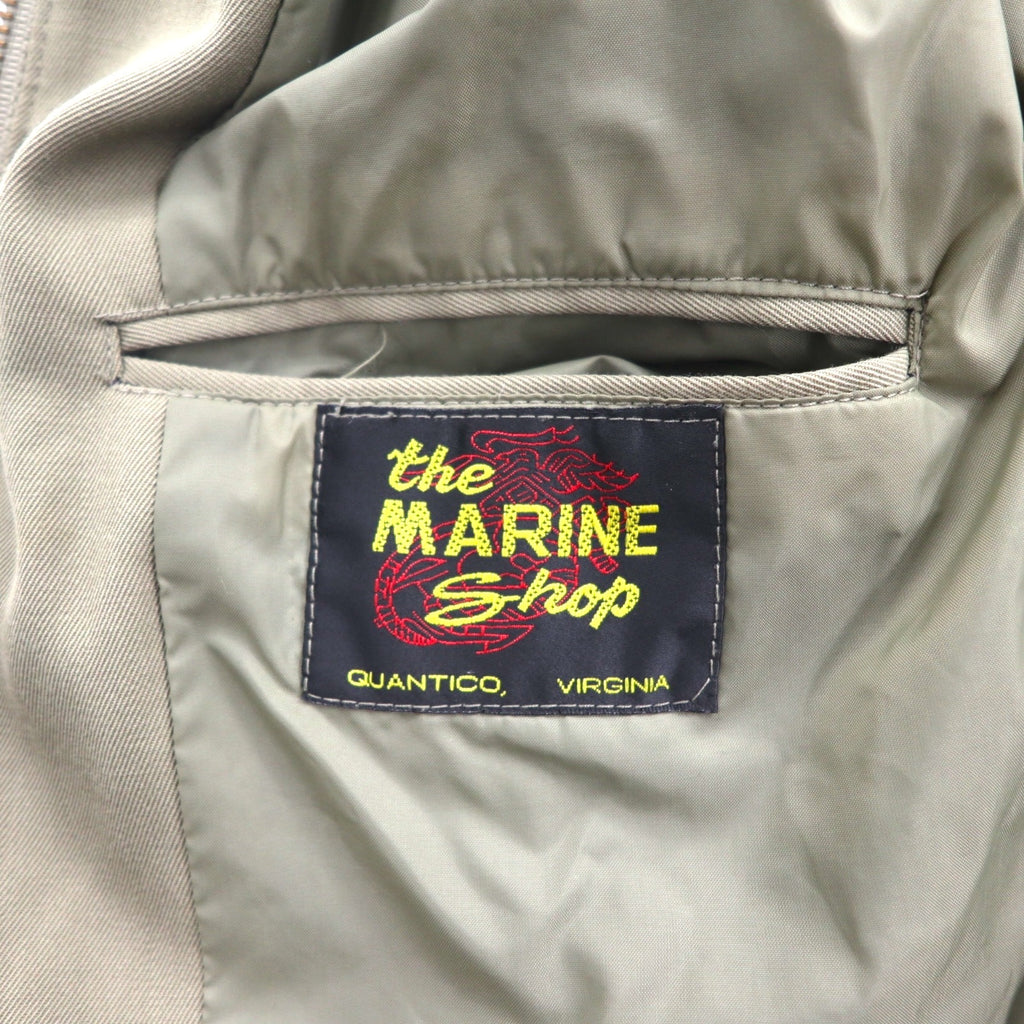 USMC 1980s U.S. Navy PEWTER 2246 Tanker Jacket, Flight Jacket, XL, Khaki, Wool, Military, THE MARINE SHOP