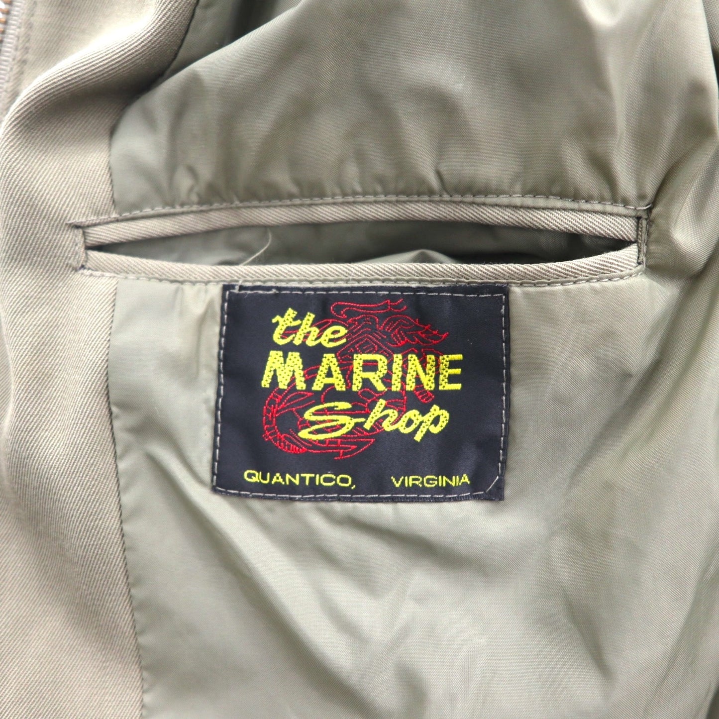 USMC 1980s U.S. Navy PEWTER 2246 Tanker Jacket, Flight Jacket, XL, Khaki, Wool, Military, THE MARINE SHOP