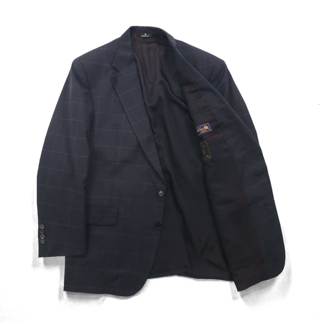 Ralph Lauren 80s Made in USA UNION 2B Tailored Jacket, Leather, XL, Check, POLO, UNIVERSITY CLUB, Wool, Rich's Executive Shop, ACTWU Tag