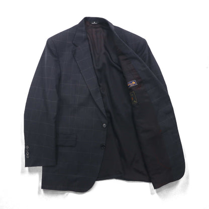 Ralph Lauren 80年代 USA製 UNION MADE 2B テーラードジャケット ブレザー XL チェック POLO UNIVERSITY CLUB 羊毛 Rich's Executive Shop ACTWUタグ