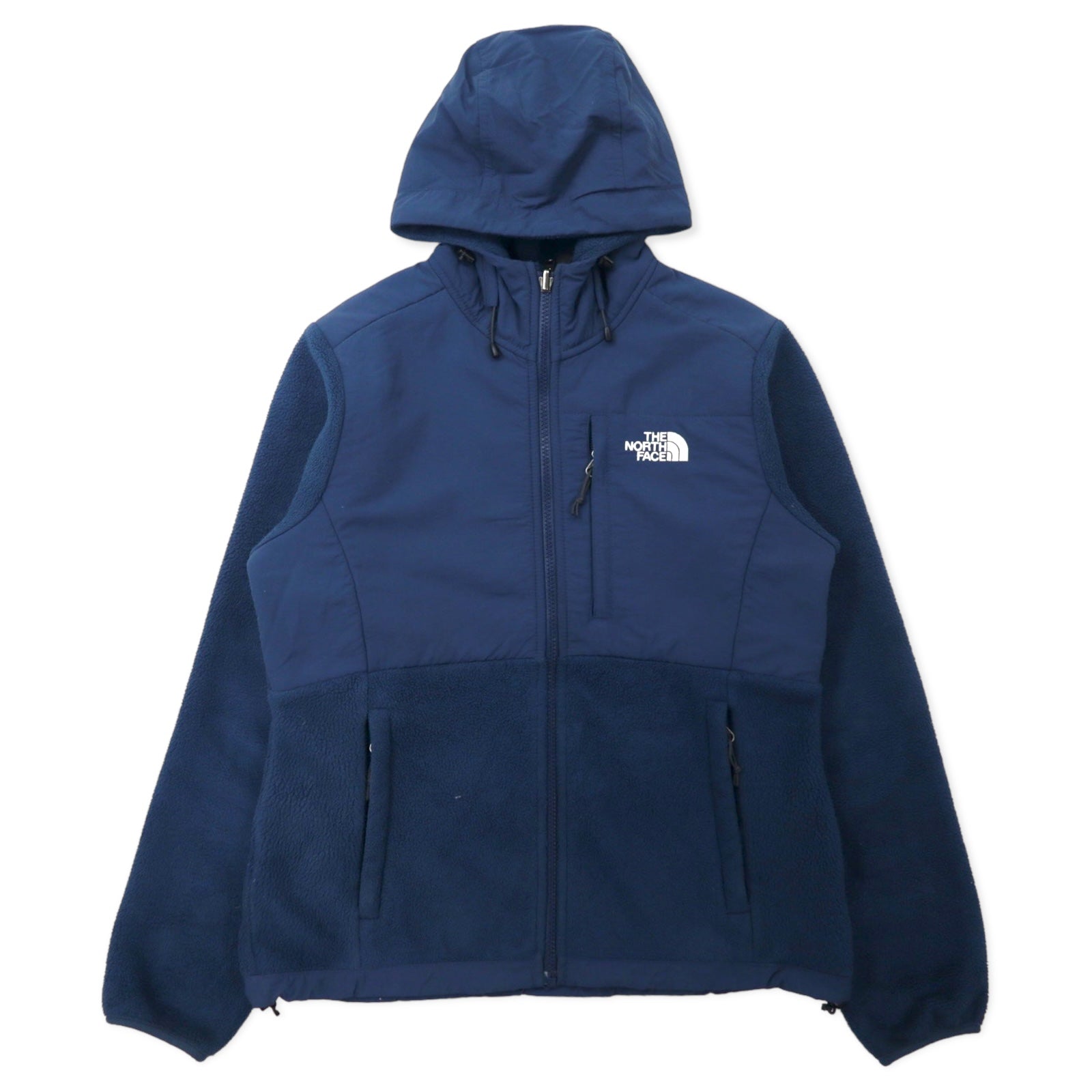 日本然リトテ-古着オンライン-THE NORTH FACE デナリフーディー POLARTEC フリース S ネイビー ポリエステル ロゴ刺繍-THE NORTH FACE Denarifade Polartec Fleece S Navy Polyester Logo Embroidery