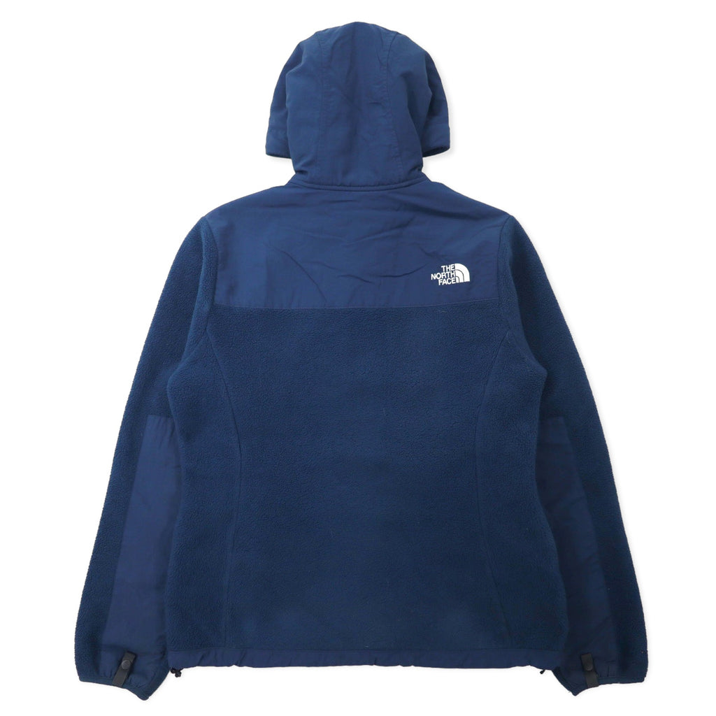 THE NORTH FACE Denali Hoodie POLARTEC Fleece S Navy Polyester Logo Embroidery