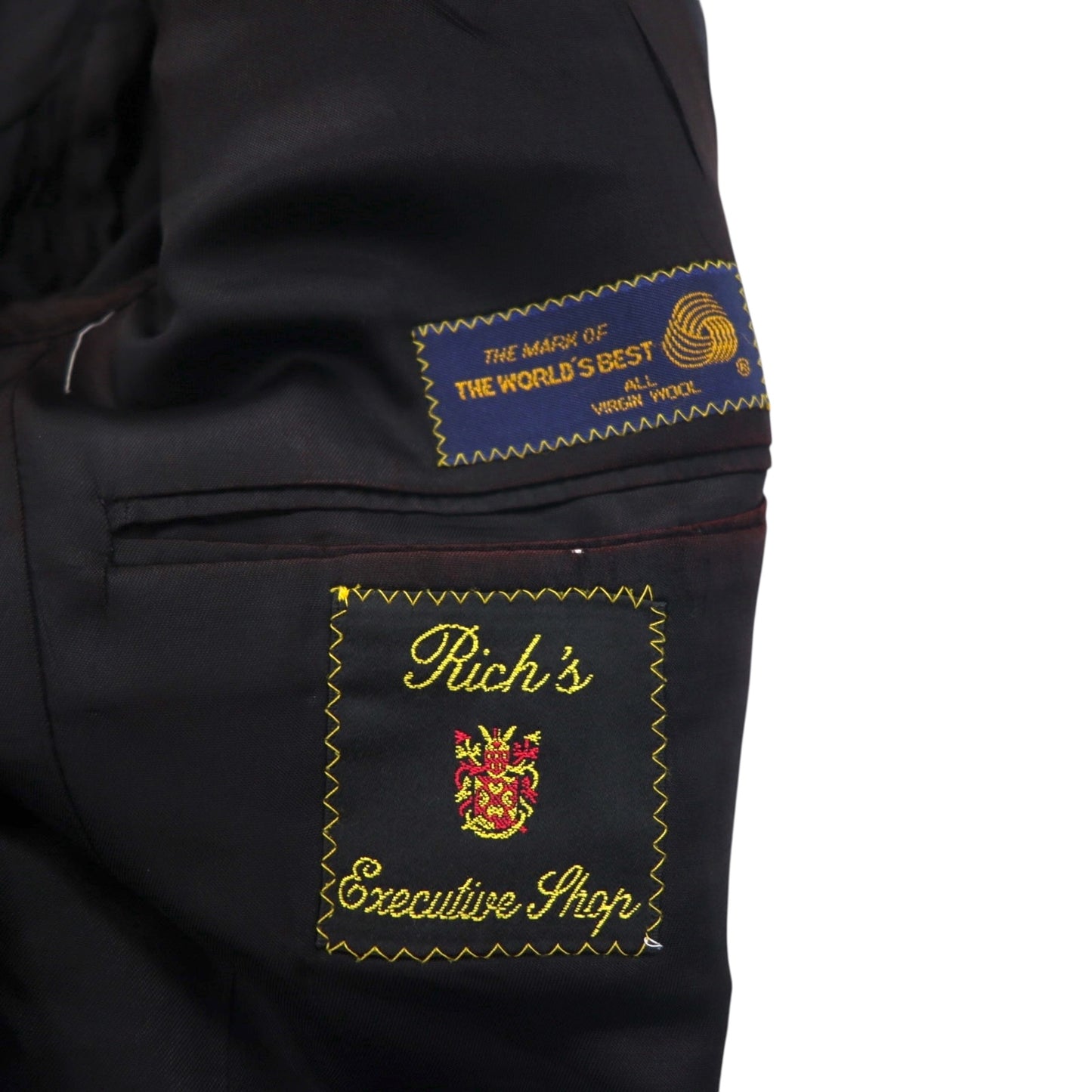 Ralph Lauren 80年代 USA製 UNION MADE 2B テーラードジャケット ブレザー XL チェック POLO UNIVERSITY CLUB 羊毛 Rich's Executive Shop ACTWUタグ