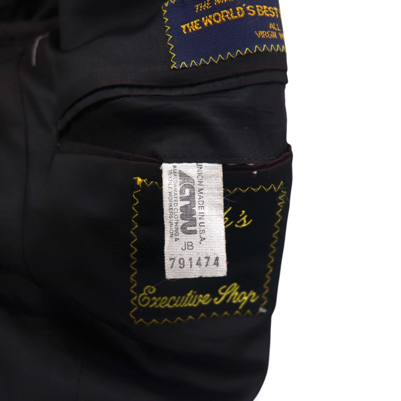 Ralph Lauren 80年代 USA製 UNION MADE 2B テーラードジャケット ブレザー XL チェック POLO UNIVERSITY CLUB 羊毛 Rich's Executive Shop ACTWUタグ