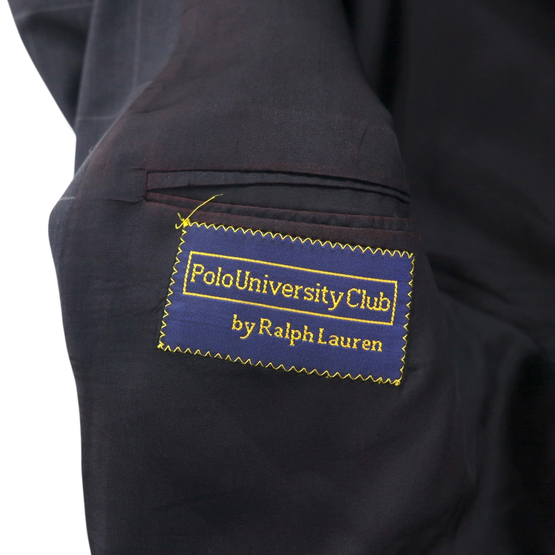 Ralph Lauren 80s Made in USA UNION 2B Tailored Jacket, Leather, XL, Check, POLO, UNIVERSITY CLUB, Wool, Rich's Executive Shop, ACTWU Tag