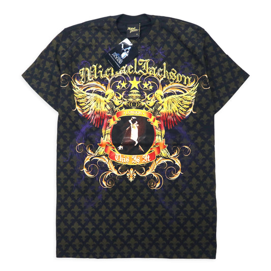 日本然リトテ-古着オンライン-Michael Jackson マイケルジャクソン Tシャツ S ブラック 総柄 THIS IS IT コットン 未使用品-MICHAEL JACKSON Michael Jackson T-Shirt S Black Patterned this is IT Cotton UNUSED