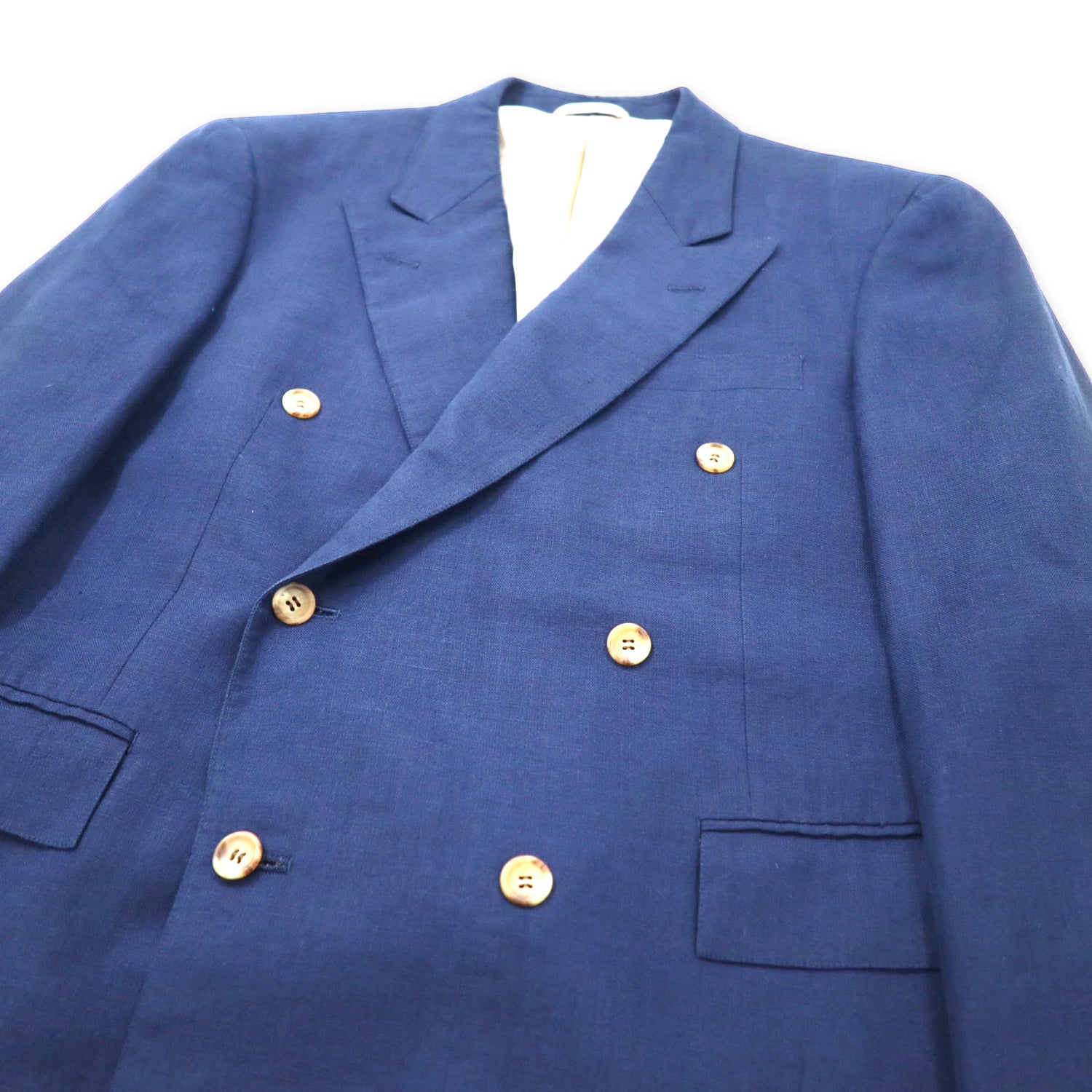 New Yorker 80's Double Suit Setup AB4 Navy Asa Linen Japan MADE 