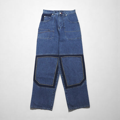 Sean John ダブルニー バギー デニムパンツ ジーンズ L インディゴ ワイド