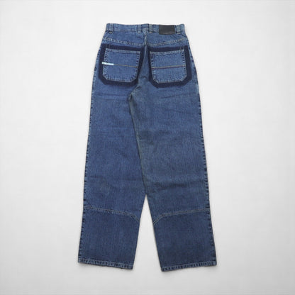 Sean John ダブルニー バギー デニムパンツ ジーンズ L インディゴ ワイド