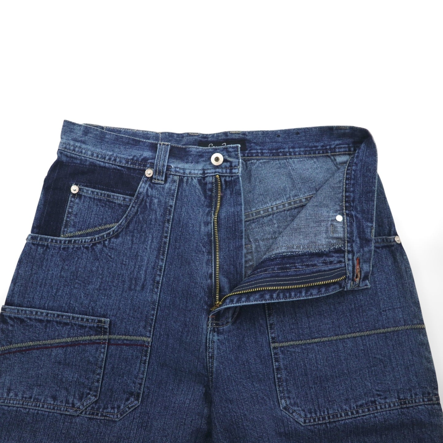 Sean John ダブルニー バギー デニムパンツ ジーンズ L インディゴ ワイド