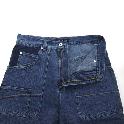 Sean John ダブルニー バギー デニムパンツ ジーンズ L インディゴ ワイド