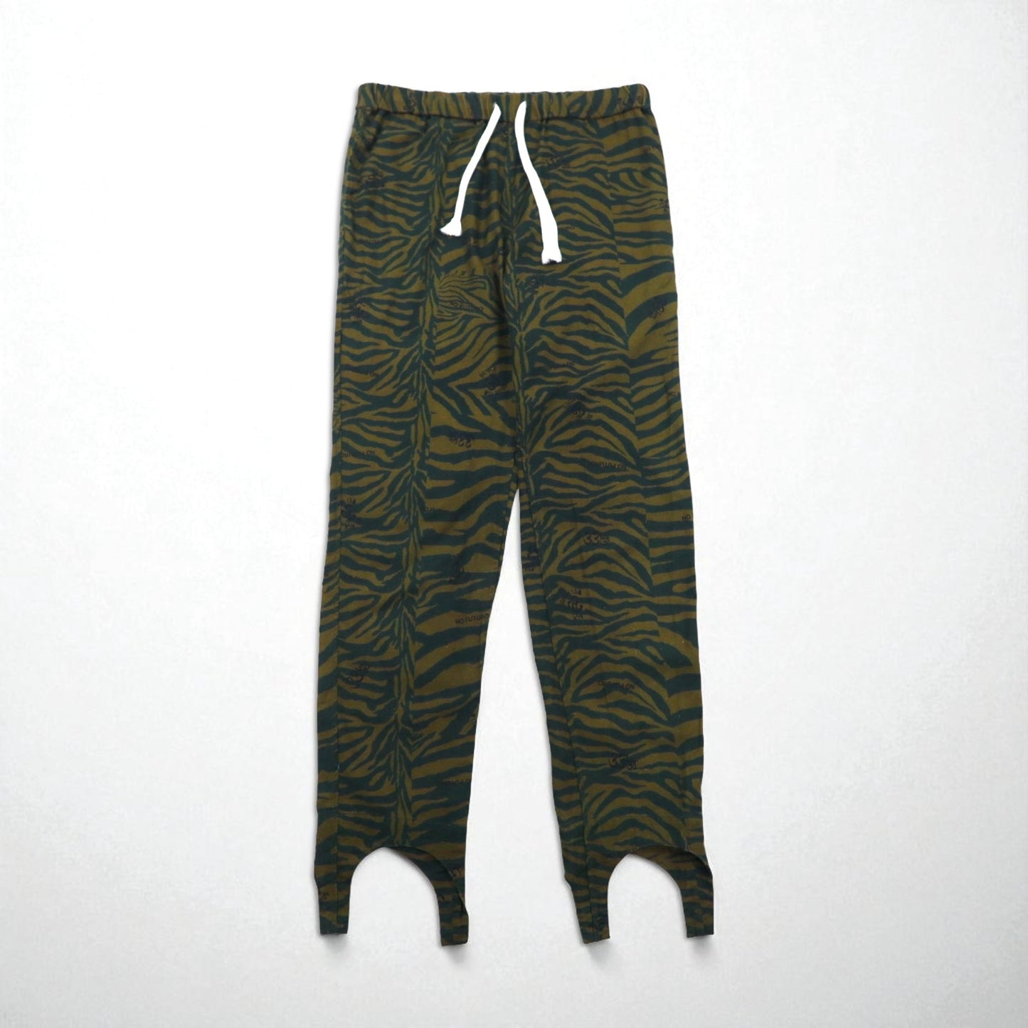BLACKWEIRDOS Easy Pants, Size M, Animal Print, Zebra Print, Hem Straps, Made in Japan, 21AW-PA05