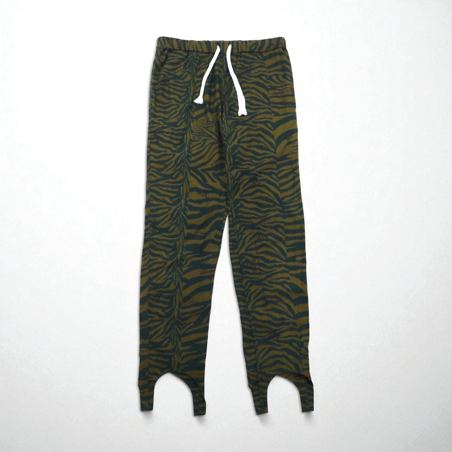BLACKWEIRDOS Easy Pants, Size M, Animal Print, Zebra Print, Hem Straps, Made in Japan, 21AW-PA05