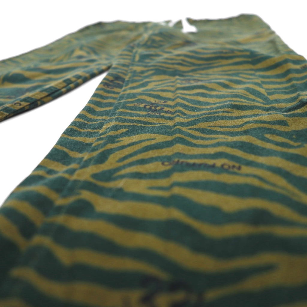 BLACKWEIRDOS Easy Pants, Size M, Animal Print, Zebra Print, Hem Straps, Made in Japan, 21AW-PA05