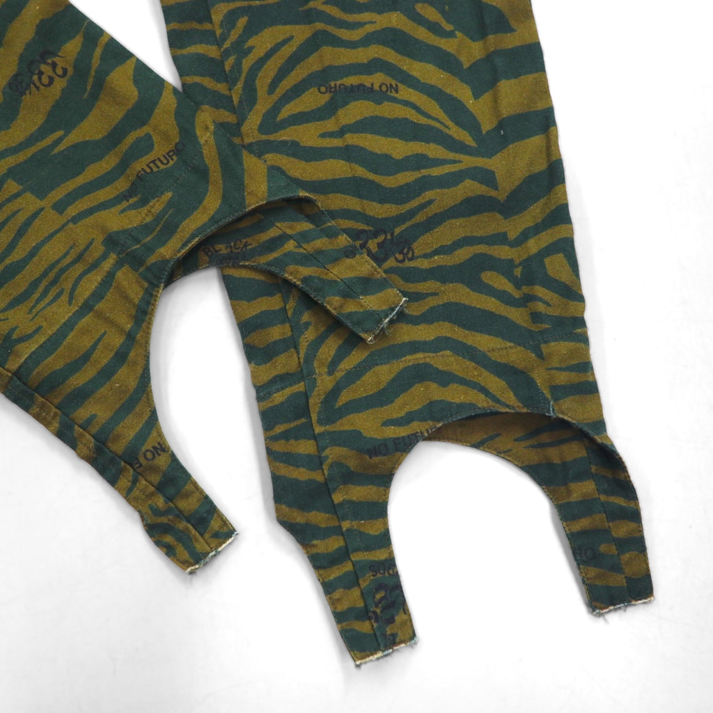 BLACKWEIRDOS Easy Pants, Size M, Animal Print, Zebra Print, Hem Straps, Made in Japan, 21AW-PA05