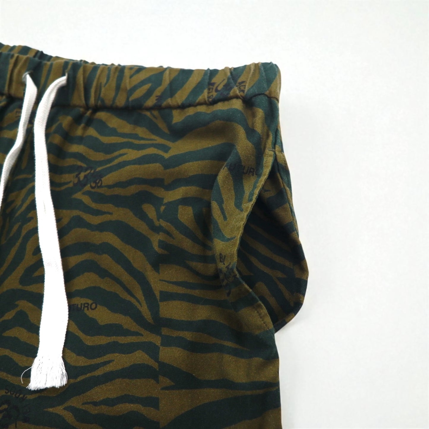 BLACKWEIRDOS Easy Pants, Size M, Animal Print, Zebra Print, Hem Straps, Made in Japan, 21AW-PA05