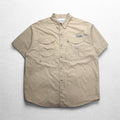 Columbia PFG バハマ 半袖 フィッシング シャツ XL ベージュ コットン FM7130