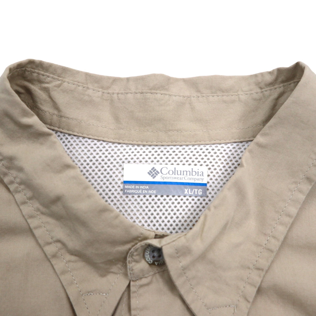Columbia PFG バハマ 半袖 フィッシング シャツ XL ベージュ コットン FM7130