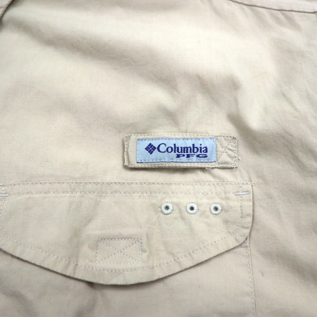 Columbia PFG バハマ 半袖 フィッシング シャツ XL ベージュ コットン FM7130