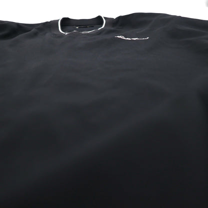 Eddie Bauer XL Black Water-Repellent Nylon Pullover Jacket with Embroidered Logo