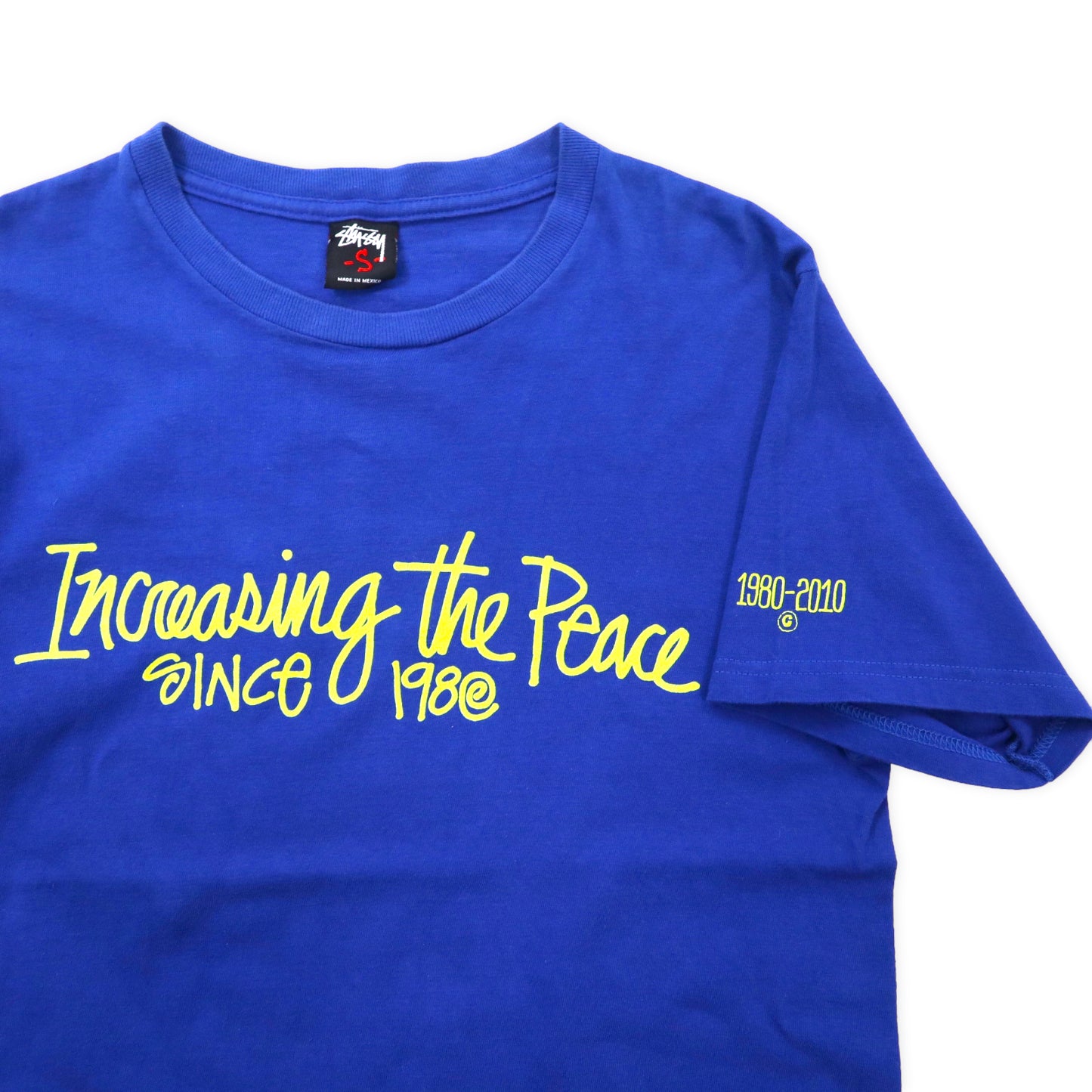 stussy Tシャツ S ブルー コットン Increasing the Peace プリント メキシコ製