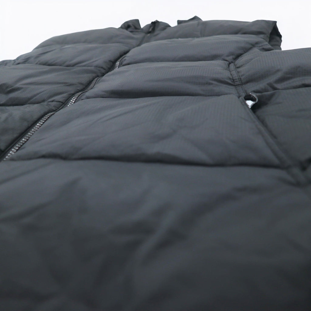 STARTER Down Vest L Black Nylon One Point Logo Drawstring