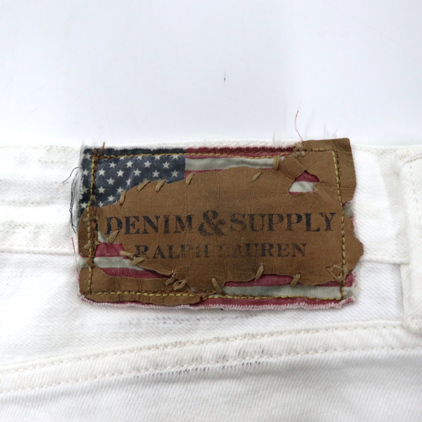 DENIM & SUPPLY RALPH LAUREN スリム デニムパンツ 31 ホワイト ダメージ加工