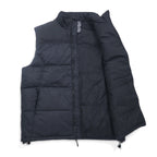 STARTER Down Vest L Black Nylon One Point Logo Drawstring