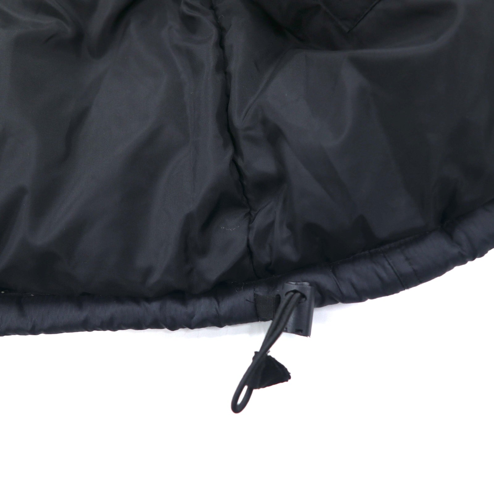 STARTER Down Vest L Black Nylon One Point Logo Drawstring