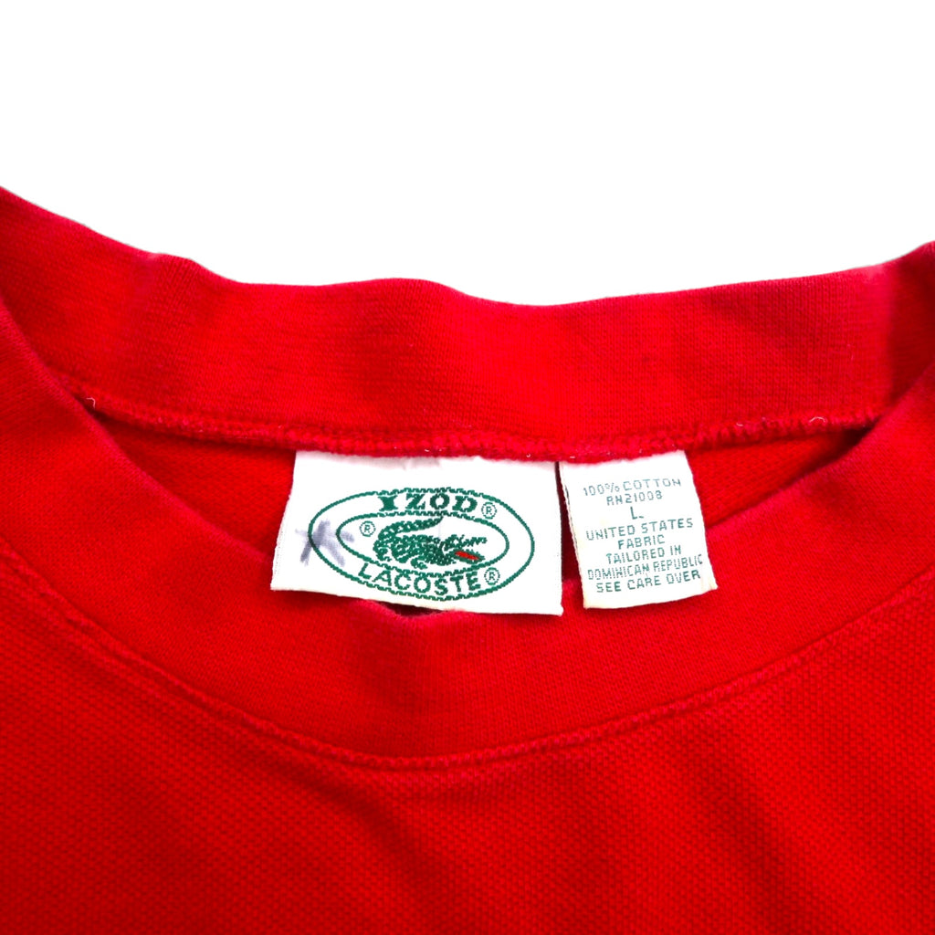 IZOD LACOSTE 90年代 鹿の子 Tシャツ ポケTee L レッド 胸ポケット ワンポイントロゴ