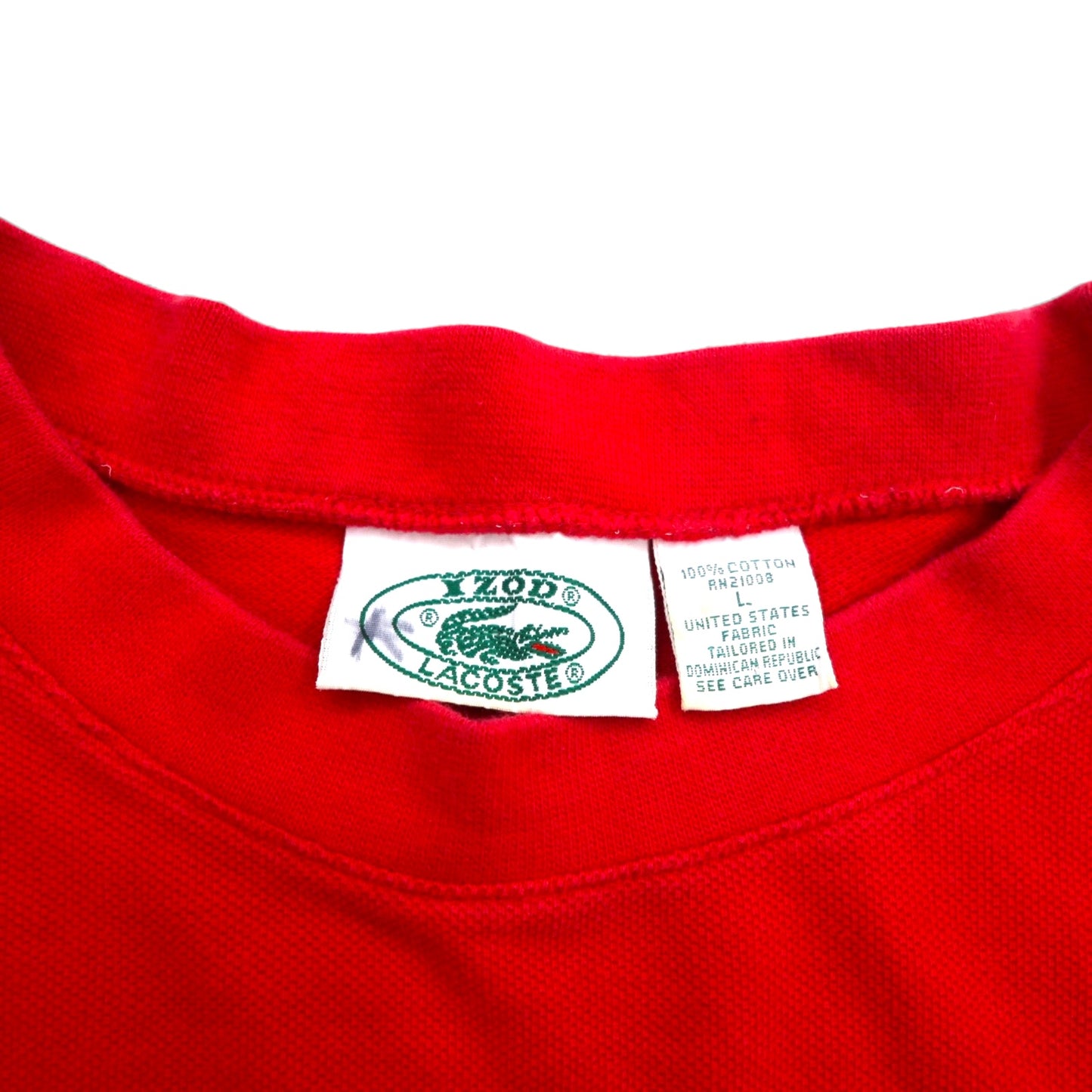 IZOD LACOSTE 90s Pique T-Shirt Pocket Tee L Red Chest Pocket Logo