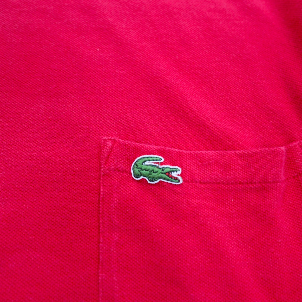IZOD LACOSTE 90年代 鹿の子 Tシャツ ポケTee L レッド 胸ポケット ワンポイントロゴ