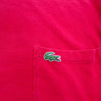 IZOD LACOSTE 90年代 鹿の子 Tシャツ ポケTee L レッド 胸ポケット ワンポイントロゴ